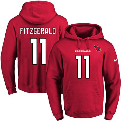 Nike Cardinals #11 Larry Fitzgerald Red Name & Number Pullover NFL Hoodie